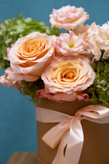 bouquet of ranunculus on a birch background