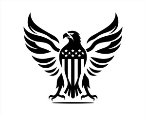 American Eagle logo design icon symbol vector illustration. Silhouette eagle bird icon vector template	