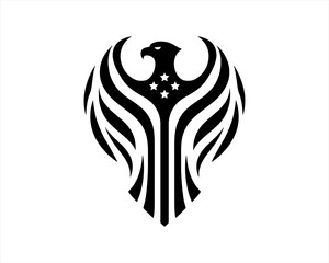American Eagle logo design icon symbol vector illustration. Silhouette eagle bird icon vector template	