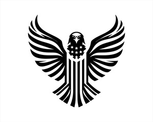 American Eagle logo design icon symbol vector illustration. Silhouette eagle bird icon vector template	