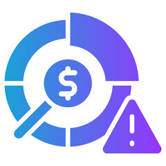 Fototapeta premium Risk Management glyph gradient icon