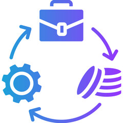 Business Continuity glyph gradient icon