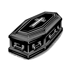coffin black color vector 