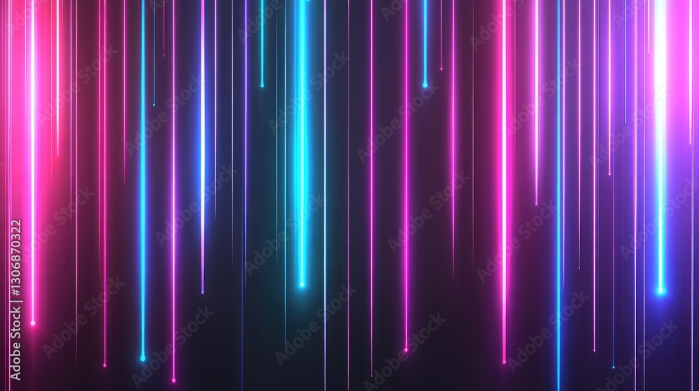 Poster a colorful array of laser lights creating streaks of light against a dark background, perfect for ad