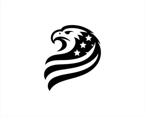 American Eagle logo design icon symbol vector illustration. Silhouette eagle bird icon vector template	