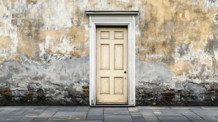 A newly installed door in a simple frame with plenty of room for overlaying marketing or promotional content.