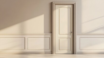 A newly installed door with a clean frame, leaving ample blank space around it for adding copy or promotional text.