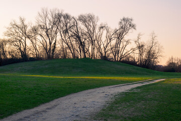 Parco Nord, park at Milan, Italy, in late winter