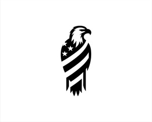 American Eagle logo design icon symbol vector illustration. Silhouette eagle bird icon vector template	