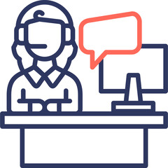 Public Relations line color icon