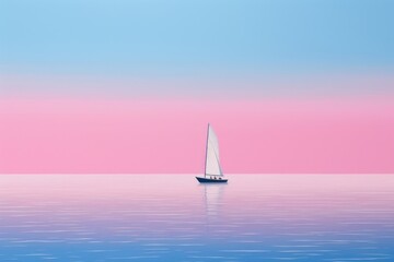 Sailing boat among calming sea watercraft sailboat outdoors.