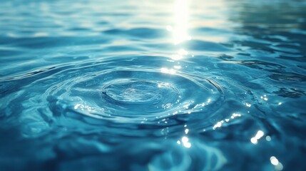 Obraz premium sunlight reflects brightly on gentle ripples of a serene blue water surface creating a peaceful and calming atmosphere perfect for themes of tranquility nature and relaxation
