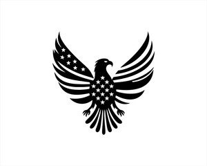 American Eagle logo design icon symbol vector illustration. Silhouette eagle bird icon vector template	