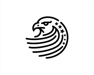 American Eagle logo design icon symbol vector illustration. Silhouette eagle bird icon vector template	