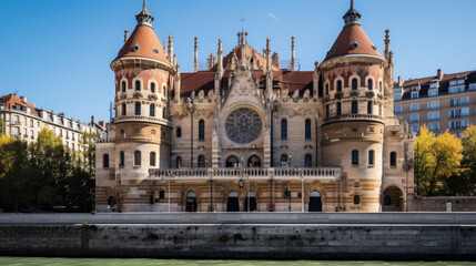 Obraz premium The facade of the chapel of the Hotel Dieu by the River