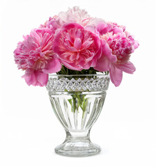 A premium Swarovski crystal flower vase with a diamond-cut texture