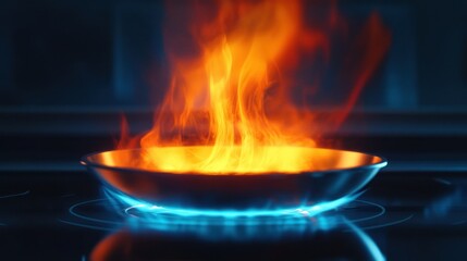 Flaming Pan on Induction Cooktop