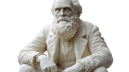 Obraz premium White Statue Sits Serenely, Isolated on White Background