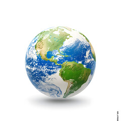 Fototapeta premium 3d Blue planet earth isolated on white background