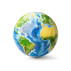 3d Blue planet earth isolated on white background