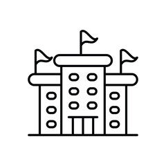 School Building Icon vector stock illustration