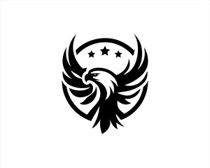 American Eagle logo design icon symbol vector illustration. Silhouette eagle bird icon vector template	