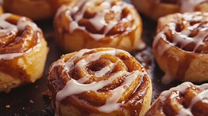 A bountiful bunch of cinnamon rolls ready to delight with their sweet and spicy aroma