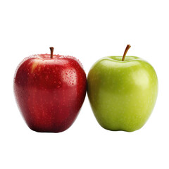 A pair of apples on transparent background