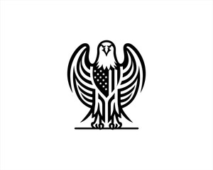 American Eagle logo design icon symbol vector illustration. Silhouette eagle bird icon vector template	