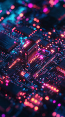 Fototapeta premium cyberpunk cityscape, neon glow, dark futuristic background, cyber vibes, sci-fi atmosphere, ultra sharp, 4K, mobile wallpaper, vertical