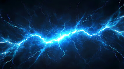Intense Blue Lightning Energy Flow