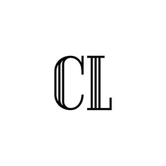 CL monogram logo design letter text name symbol monochrome logotype alphabet character simple logo