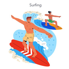 Beach Vacation. Flat Vector Illustration