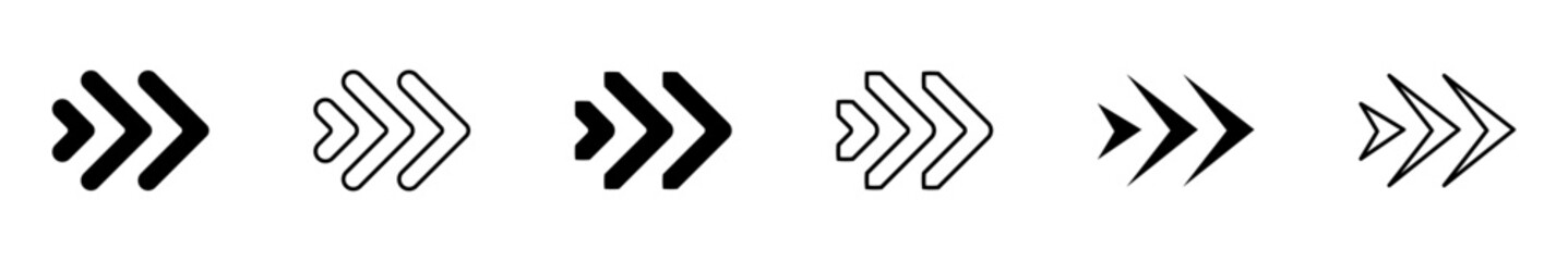 Arrow icon set. Swipe arrow sign. Arrow symbol. Vector illustration.