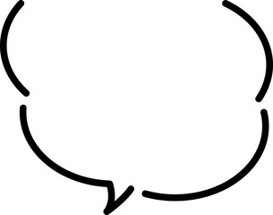 吹き出し　もこもこ　黒線