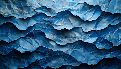 Obraz premium Abstract Blue Layered Mountains Texture