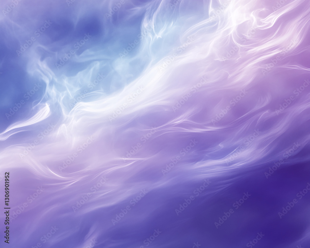Poster abstract image of flowing purple and blue hues, creating a soft, ethereal texture, symbolizing seren