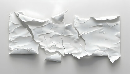 Obraz premium Abstract Composition of Torn White Paper Fragments