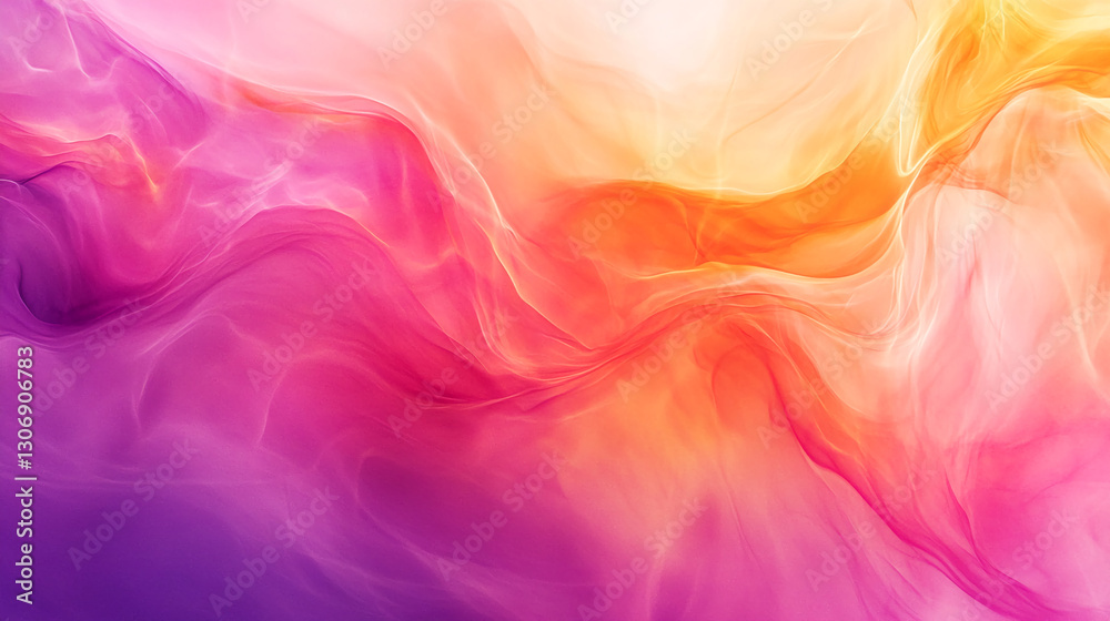 Aufkleber abstract image of flowing pink and orange hues creating a soft, dreamy effect, showcasing elegance a