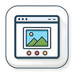 Fototapeta premium A screenshot icon represents the action of capturing an image of the screen's content