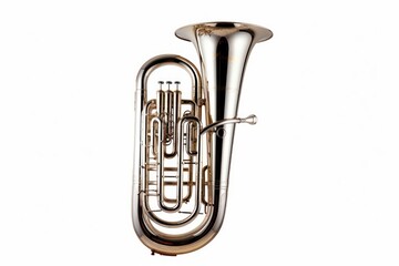 Tuba euphonium horn white background.