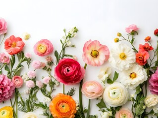 Flowers with space in the middle, banner with copy space