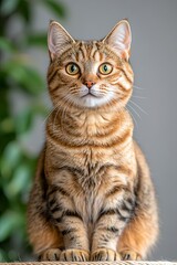 Proud Cat in Minimalist Art Style