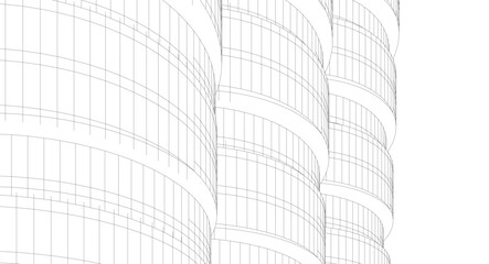 Urban Wireframe – Modern Architectural Perspective © Olha_And
