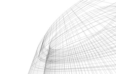 Urban Wireframe – Modern Architectural Perspective