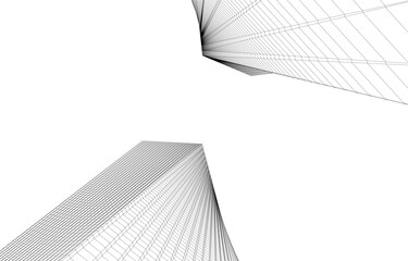 Urban Wireframe – Modern Architectural Perspective