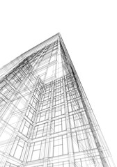 Urban Wireframe – Modern Architectural Perspective
