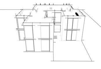 Modern Architectural Sketch – Abstract Residential Design