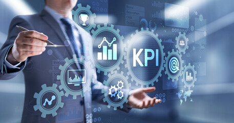 KPI - Key performance indicator. Business and industrial analysis. Internet and technology concept on virtual screen.