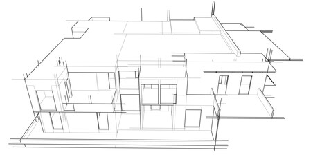 Modern Architectural Sketch – Abstract Residential Design